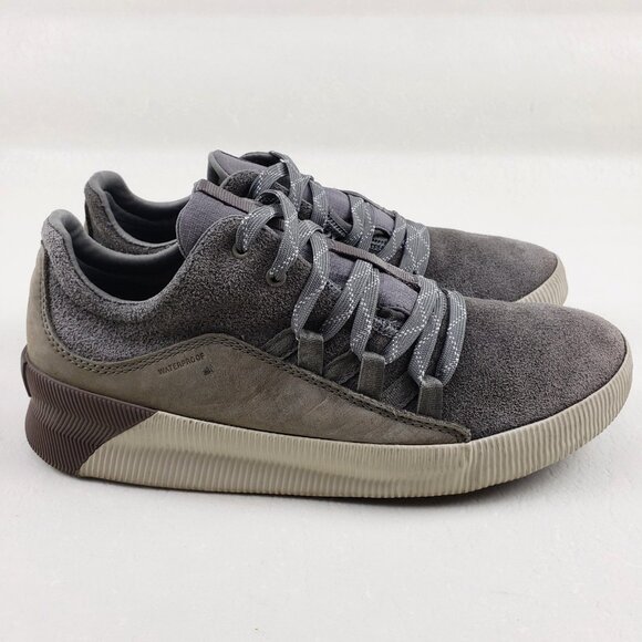 Sorel Out n About Waterproof Sneaker Womens 9 Gray Suede Lace Up Comfort Shoe - Picture 2 of 12
